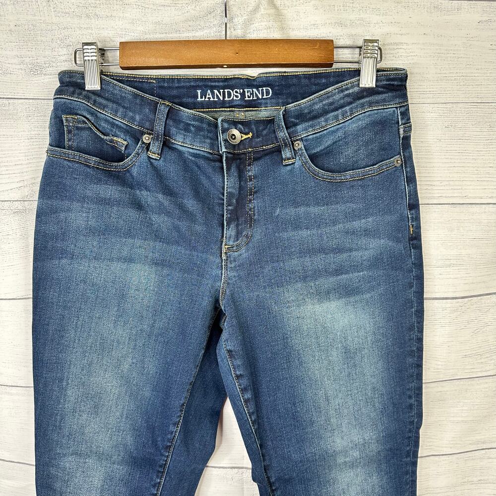 Lands End Womens size 8 Petite Mid Rise Straight Denim Jeans - Picture 3 of 11